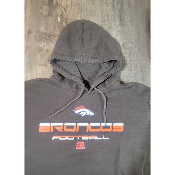 Denver Broncos Mens 2XL NFL Team Apparel Long Sleeve Hoodie Sweatshirt AFC Gray - Picture 1 of 7